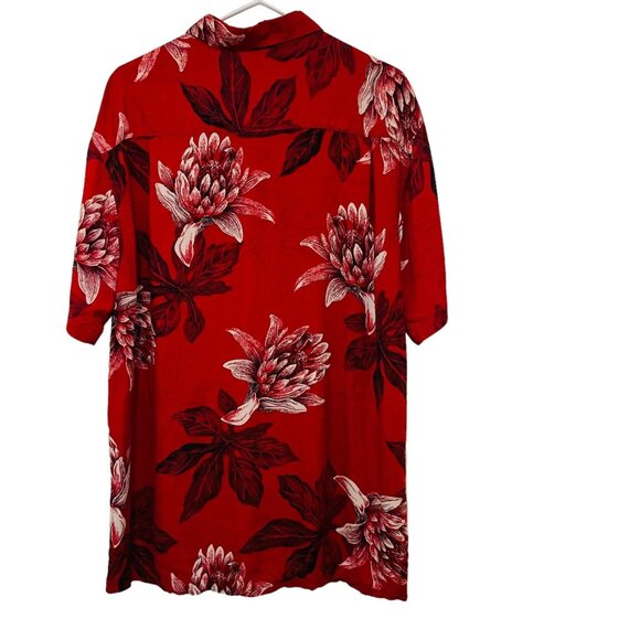 Ron Chereskin Mens Red Floral Hawaiian Shirt Short Sleeve Button Down Size XL - Picture 2 of 5